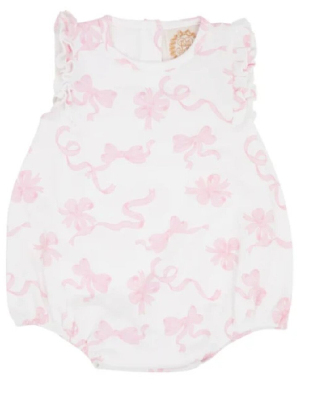 TBBC Ruehling Pima Ruffle Bubble - Never Too Many Bows 6-12m NWT